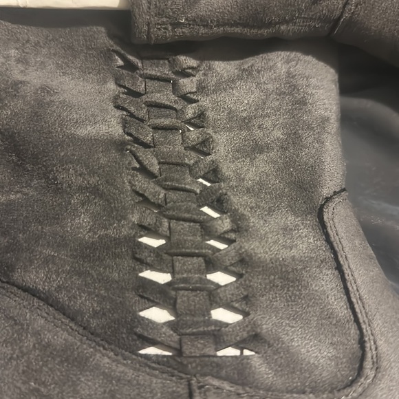 Womens Boots Dolce Mojo Jody Gray Suede Mid Block Heel Slip On Shoes size 7 - Picture 7 of 11